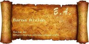 Barna Alvián névjegykártya
